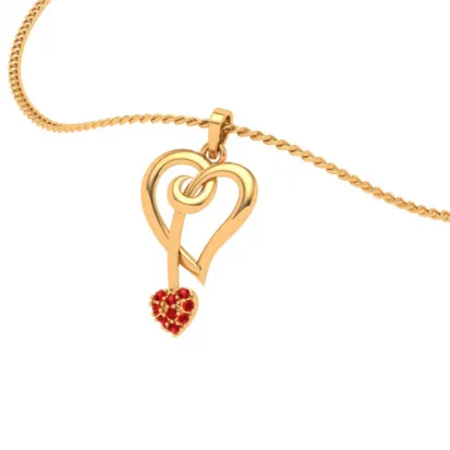 14k Double Heart Themed Gold Locket For Contemporary Look