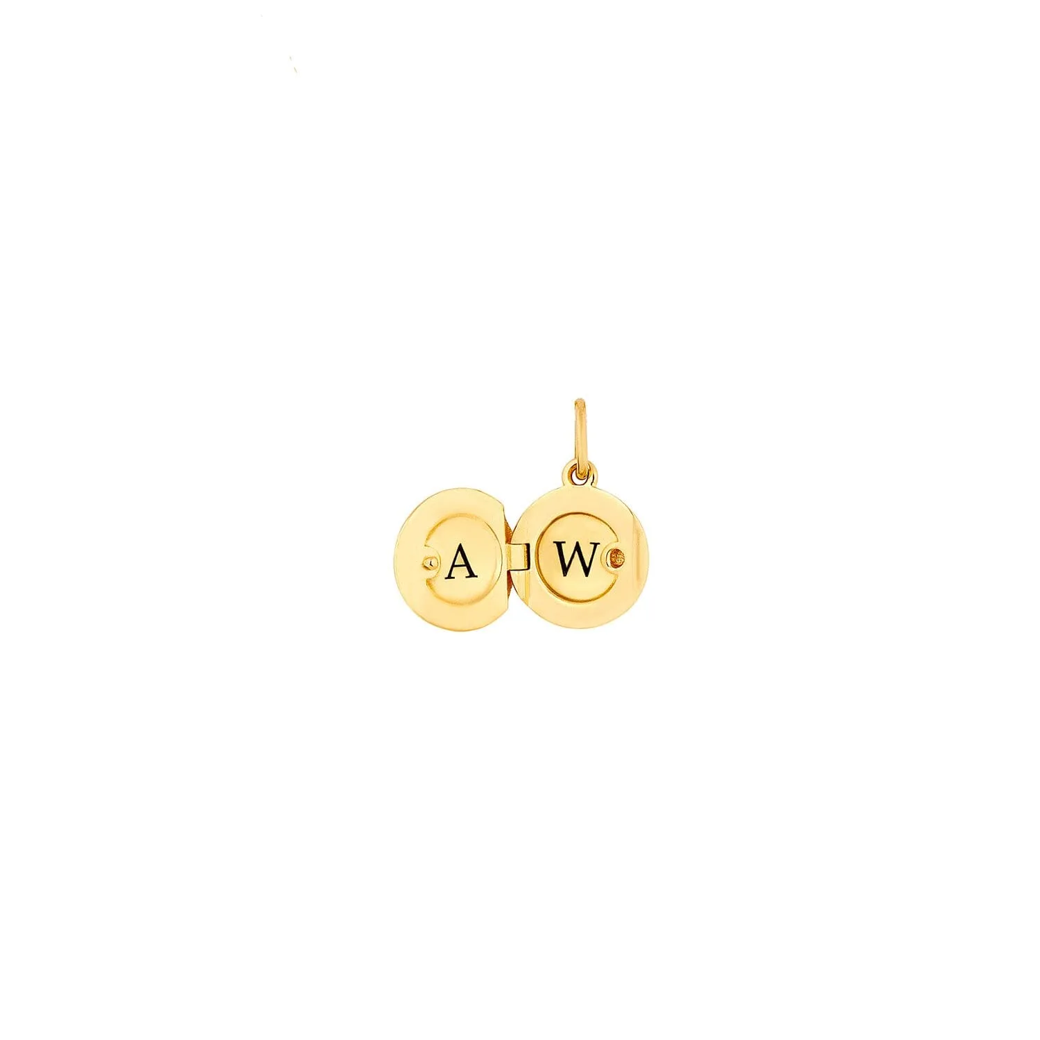 14k Gold Round Mini Locket Charm