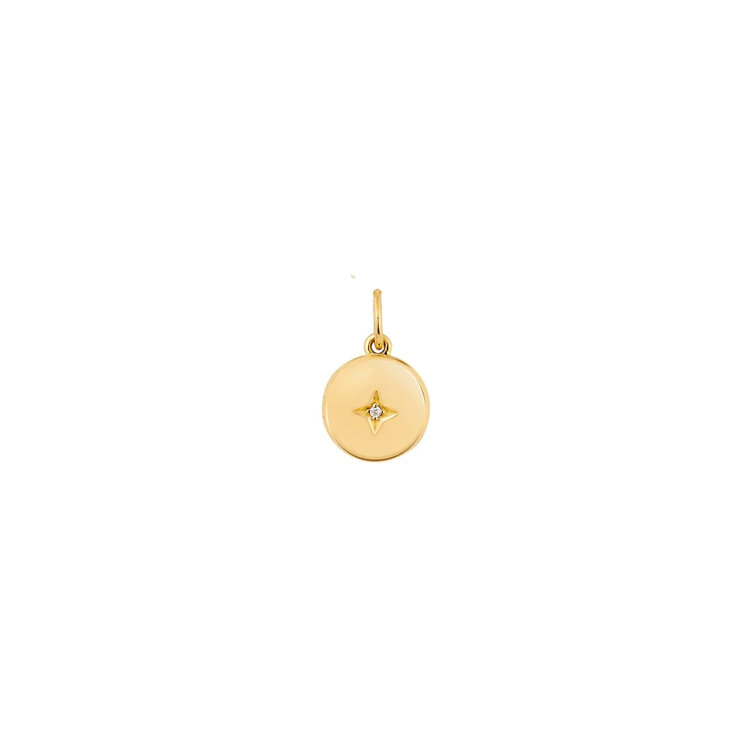 14k Gold Round Mini Locket Charm