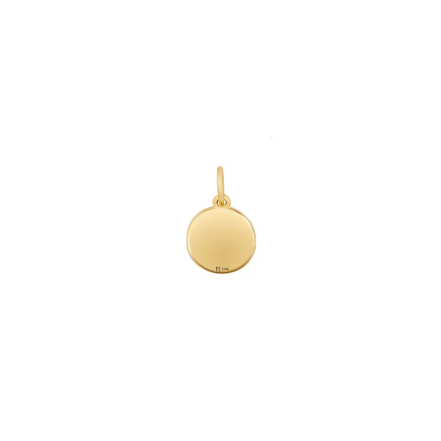 14k Gold Round Mini Locket Charm