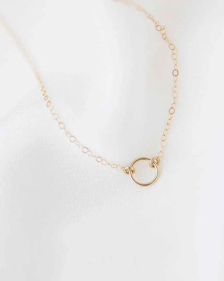 14K Halo Necklace