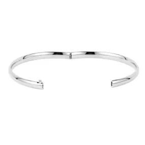 14K White 4.75 mm Hinged Bangle Bracelet