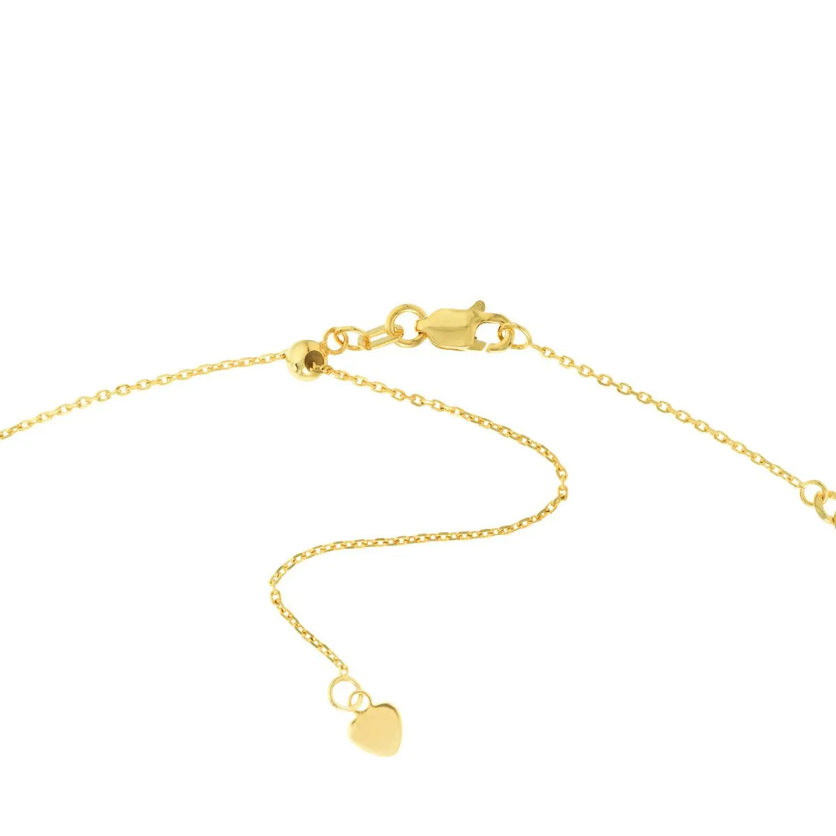 14K Yellow Gold Sideways Cross Open Curb Chain Choker