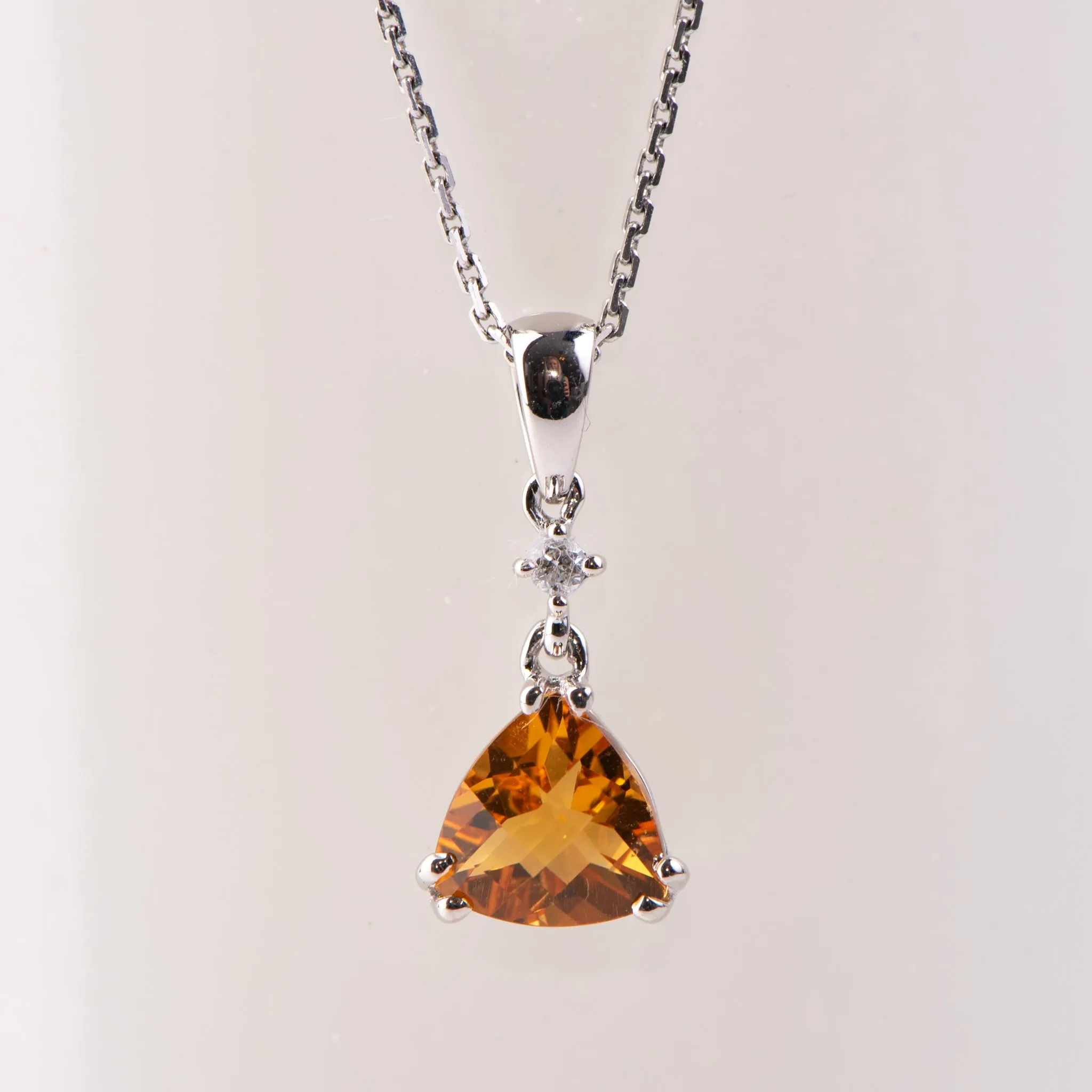 14kt White Gold Citrine Pendant