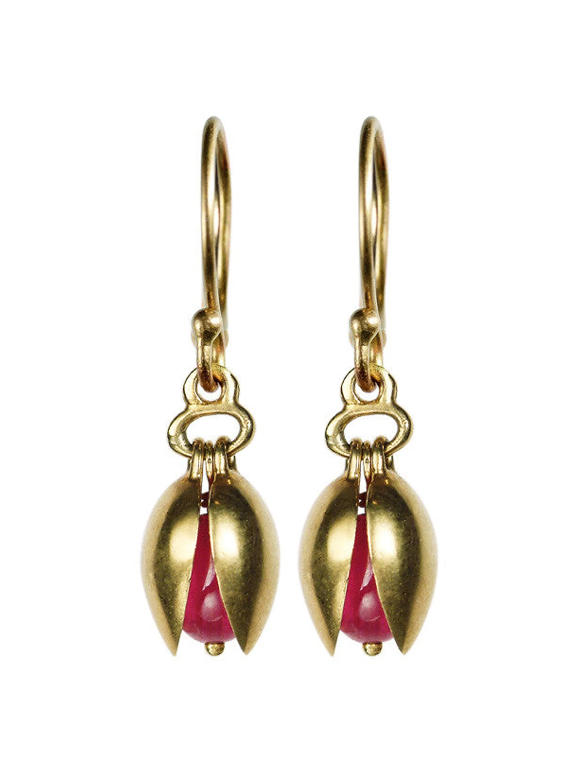 18kt gold and ruby earrings