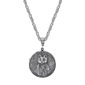 1928 Jewelry&reg; Pewter Cat Locket Necklace 30In