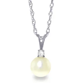 2.05 Carat 14K Solid White Gold Done Is Done Pearl Diamond Necklace