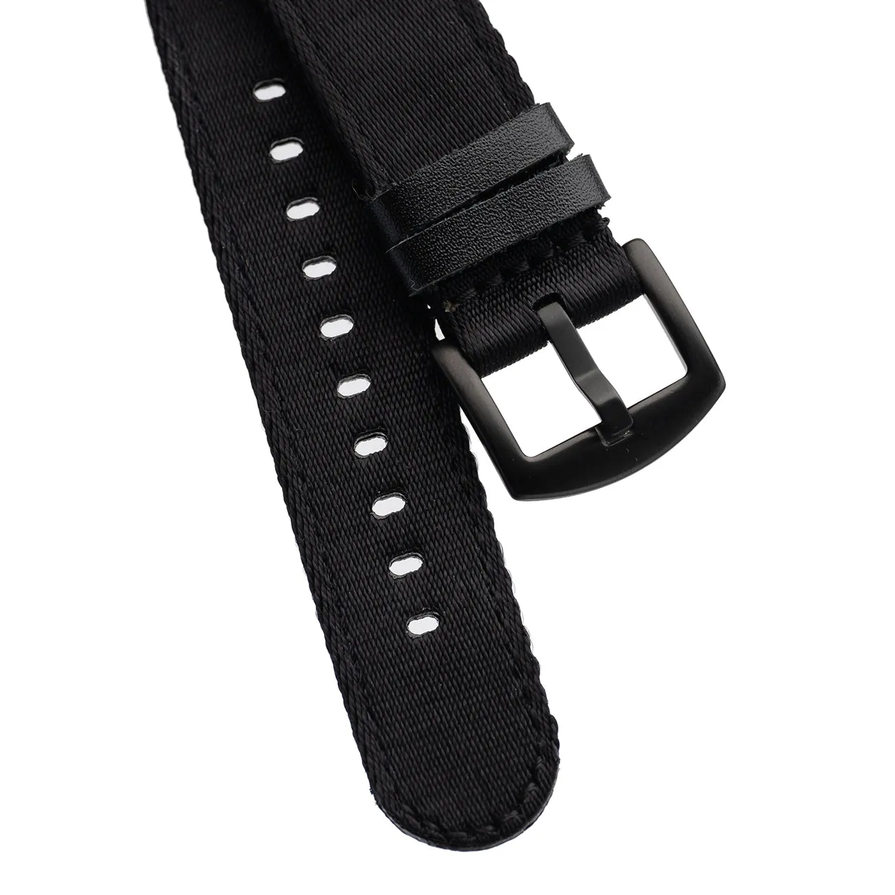 20mm 22mm Quick Release Premium Seat Belt Nylon Watch Strap - Black