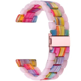 20mm color splice resin watch strap for Samsung Galaxy Watch - Glitter Pink / Colorful