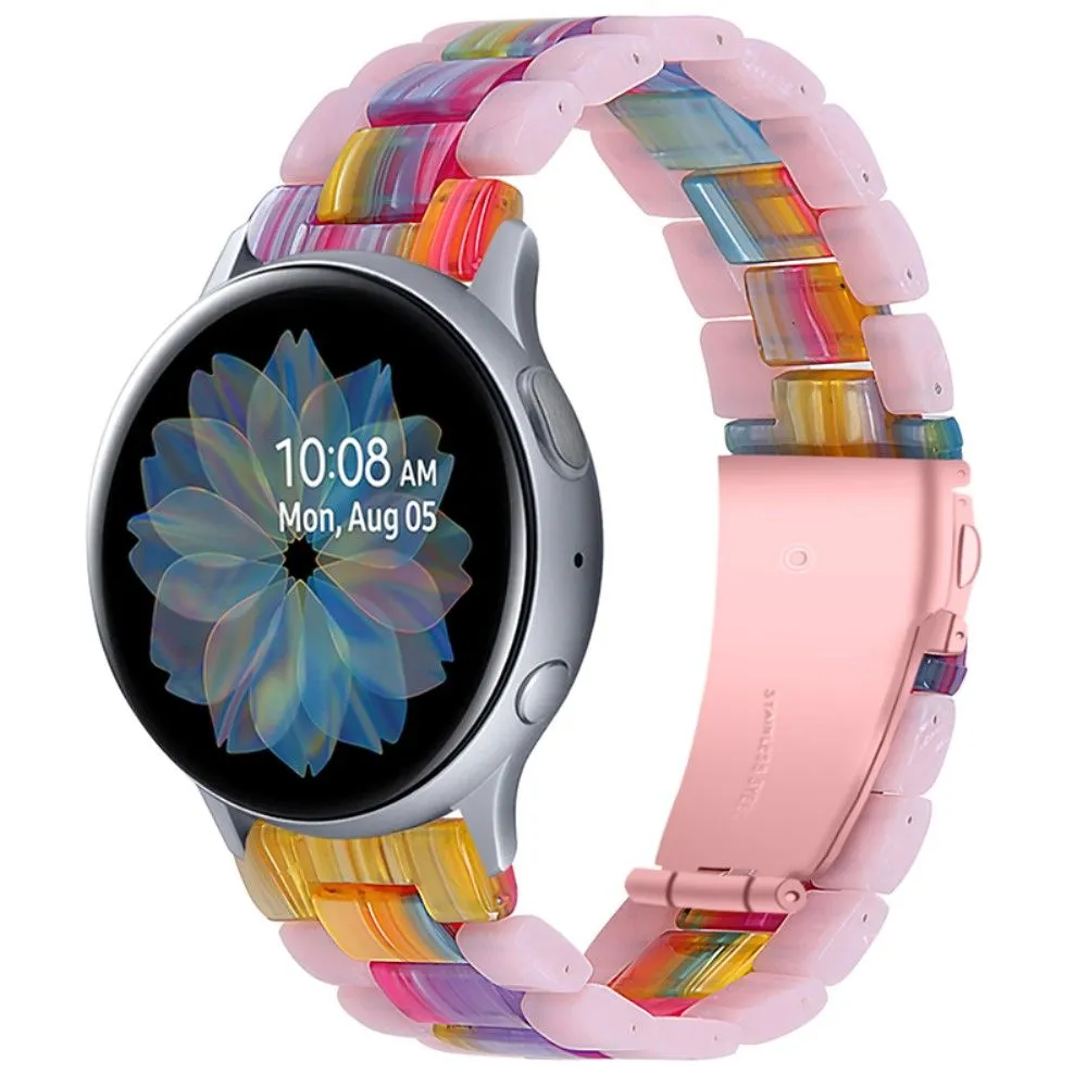 20mm color splice resin watch strap for Samsung Galaxy Watch - Glitter Pink / Colorful