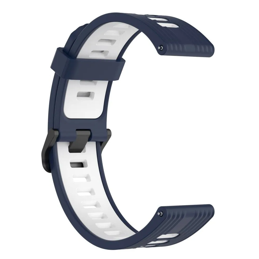 20mm Universal bi-color silicone watch strap - Midnight Blue / White