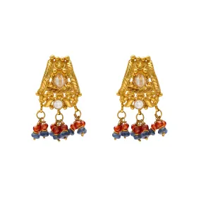 22K Yellow Gold Ruby Earrings (13.3gm)