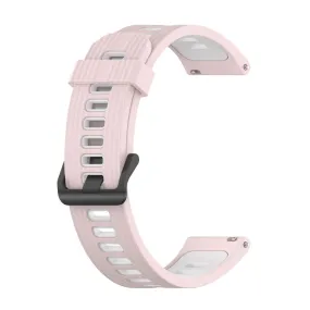 22mm Universal dual-color silicone watch strap - Pink / White