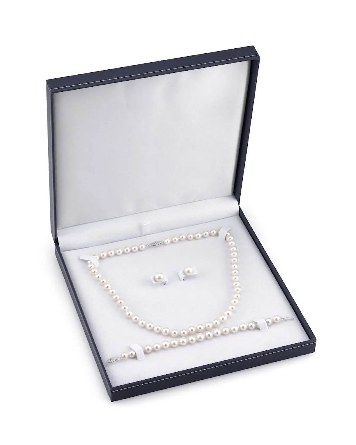 7.0-7.5mm White Freshwater Pearl Necklace, Bracelet & Earrings