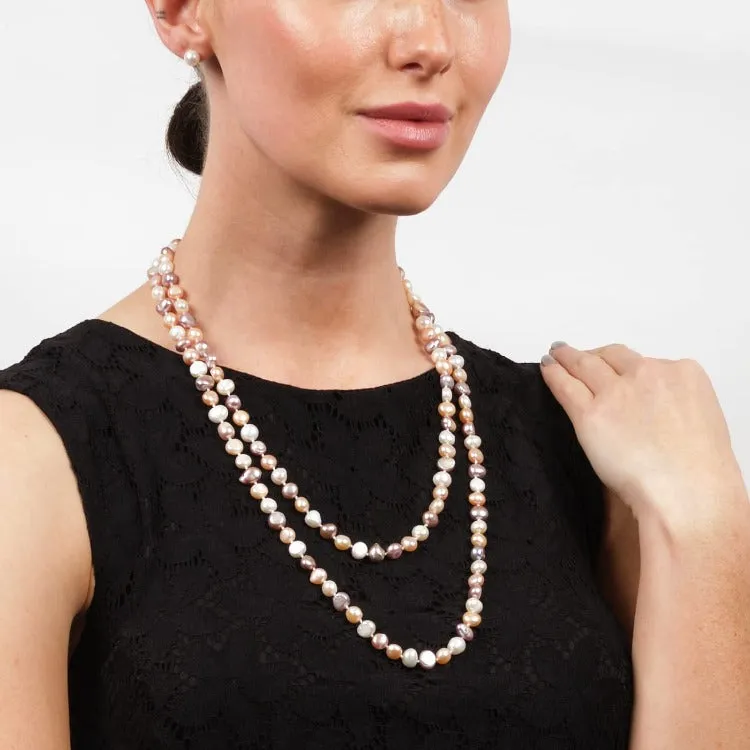 8-9mm Natural Freshwater Pastel Pearl Necklace For Women and Girls