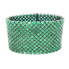 80.84ct Sterling Silver Emerald Bracelet