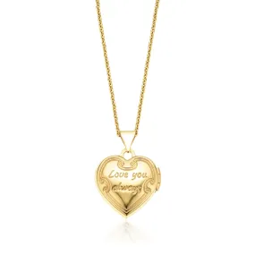 9ct Yellow Gold 15mm I Love You Always Heart Locket