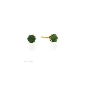 Acotis Diamonds 9K Gold 3mm Emerald Earrings Z1387