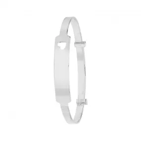 Acotis Silver ID Bangle Heart Cut-Out for Babies G4366