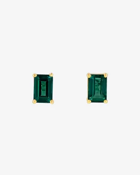 Amalfi Emerald Cut Green Envy Topaz Studs