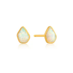 Ania Haie Gold Plated Sterling Silver Mineral Opal Colour Stud Earrings