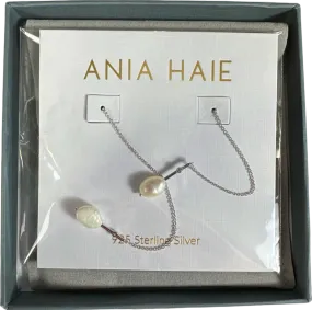 Ania Haie Silver Pearl of Wisdom Long Earrings - Gift Boxed