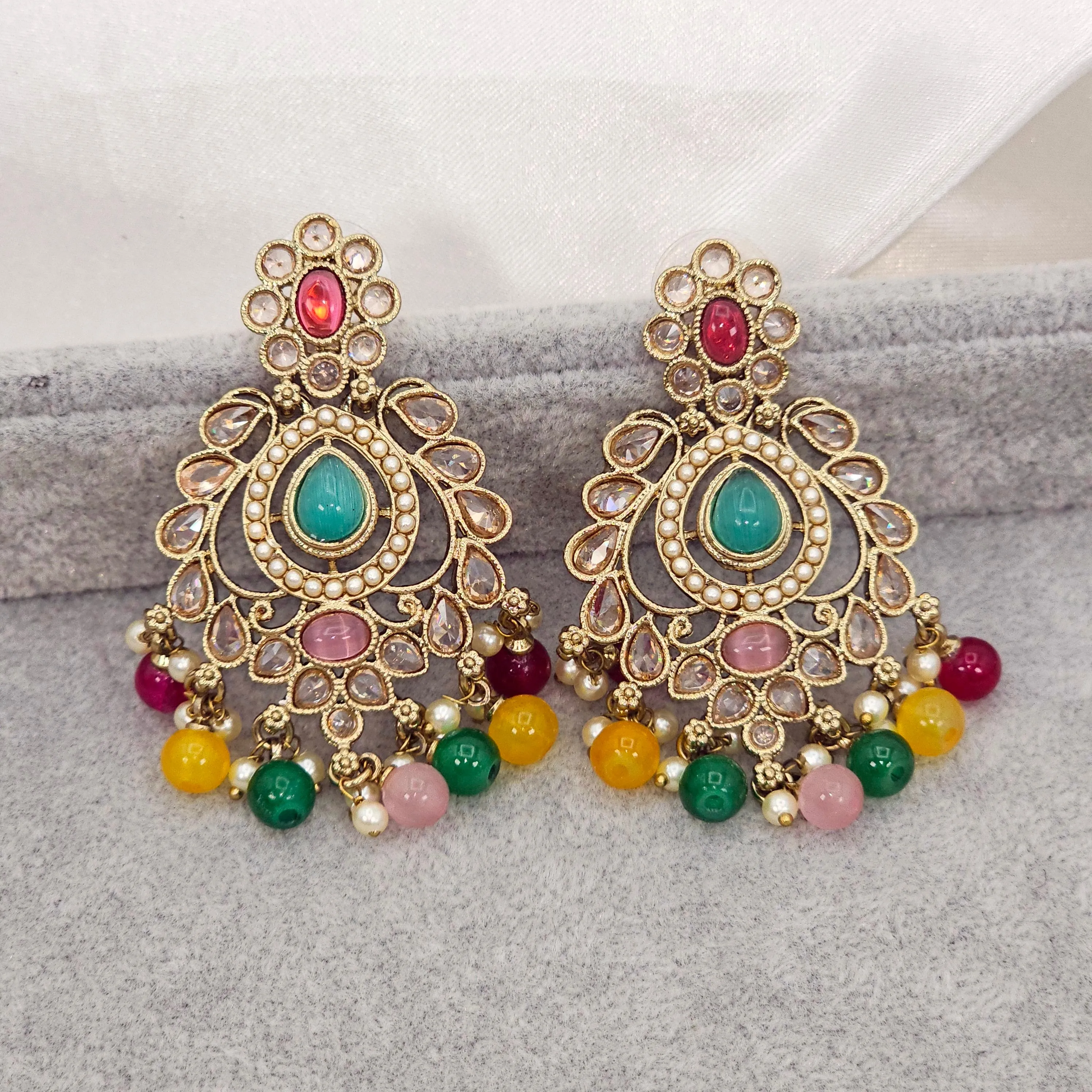 Anisha Antique Gold Chandbali Earrings