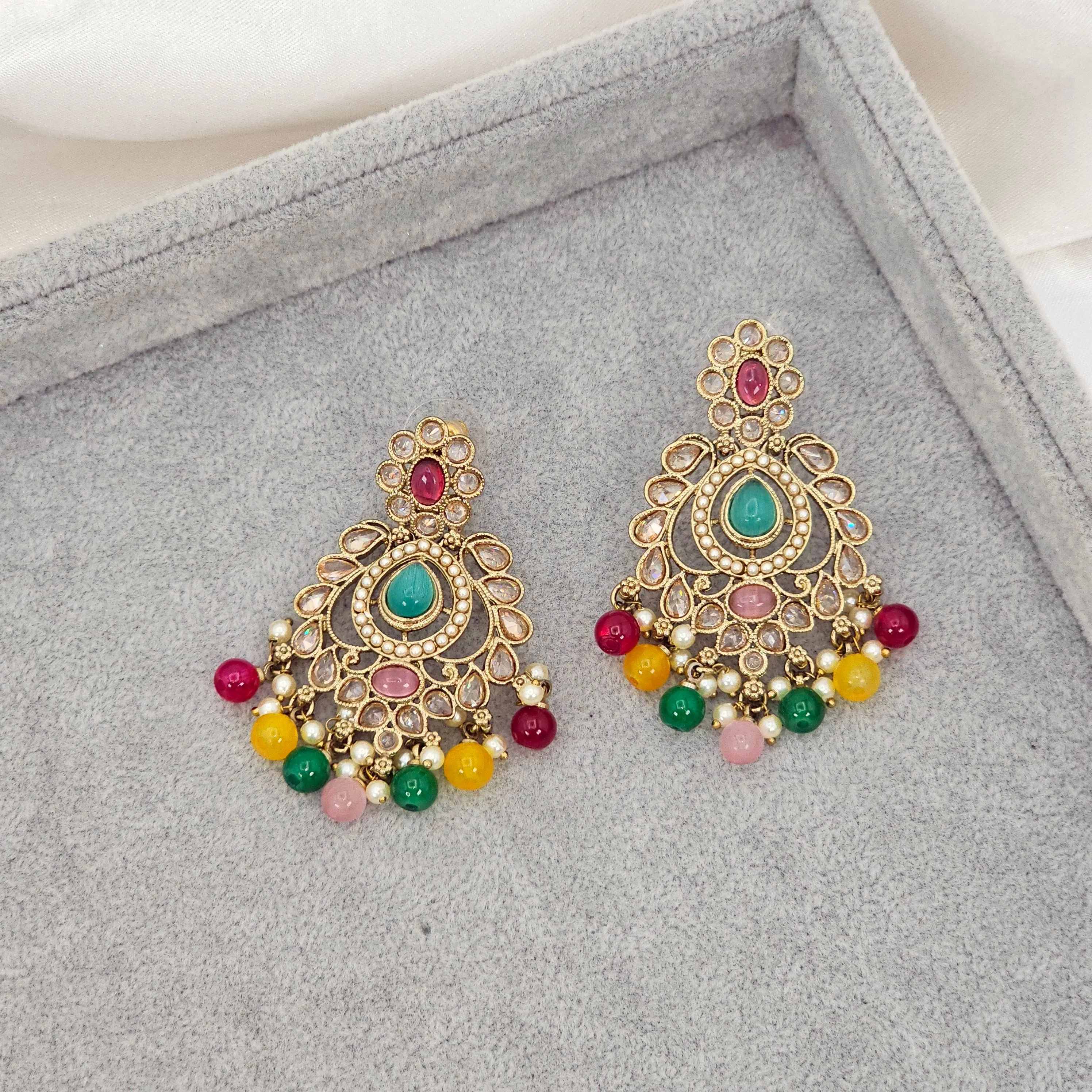 Anisha Antique Gold Chandbali Earrings