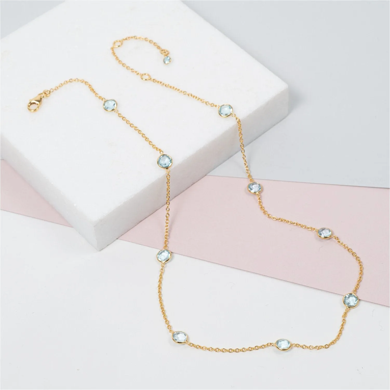 Antibes Blue Topaz & Gold Vermeil Necklace