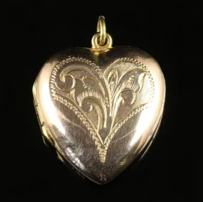 Antique Victorian 9Ct Gold Heart Locket Circa 1890