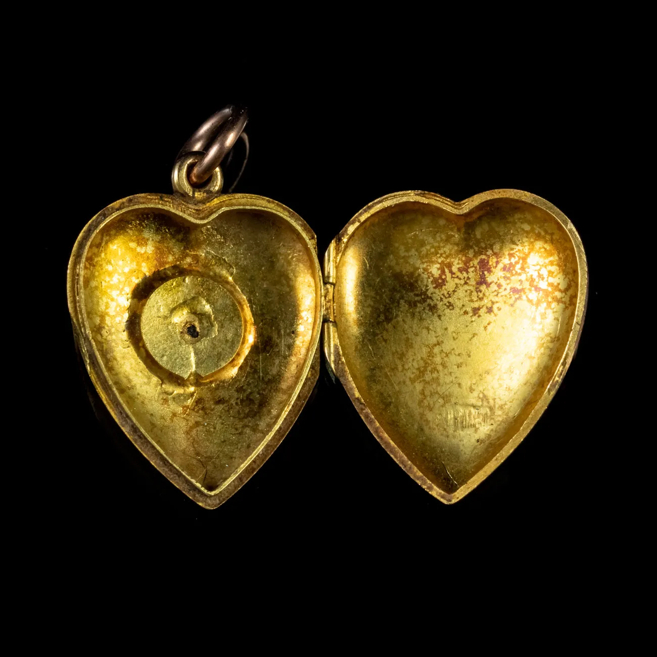 Antique Victorian Diamond Heart Locket 15Ct Gold Circa 1900