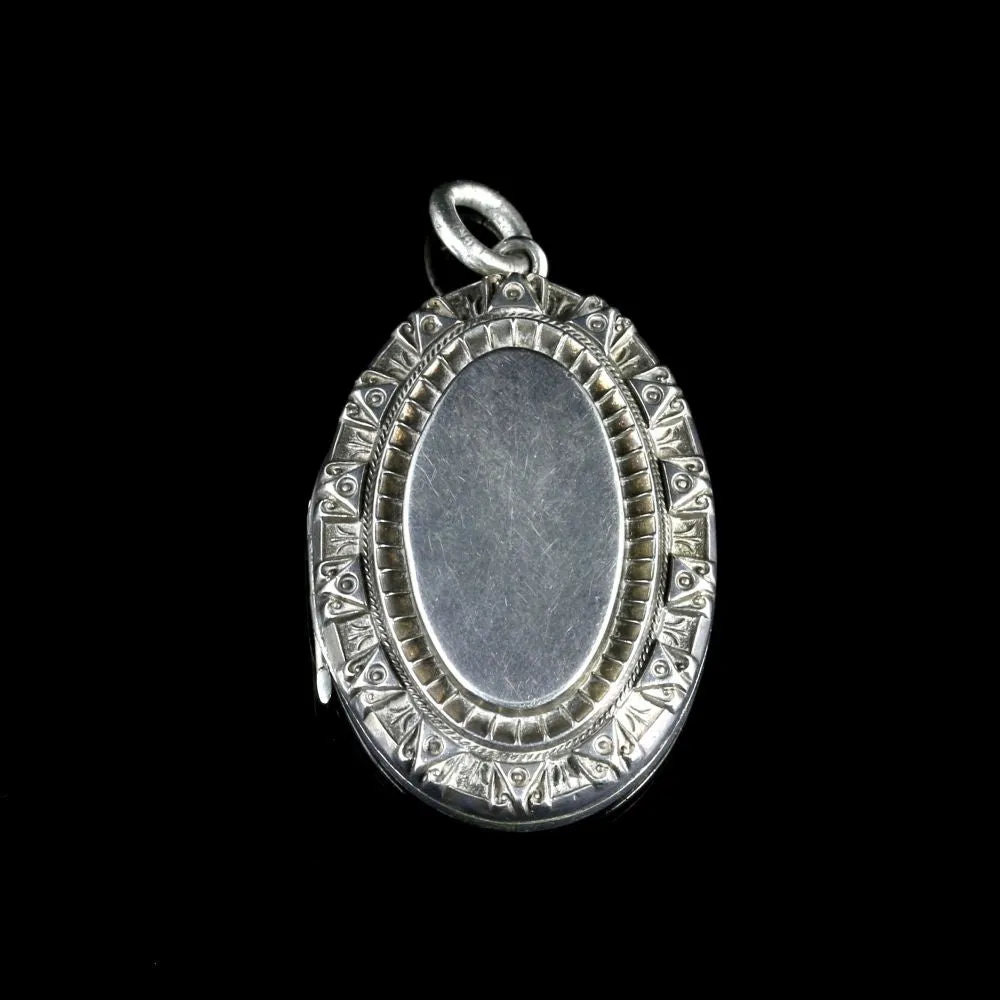 Antique Victorian Silver Vinaigrette Locket Dated 1884