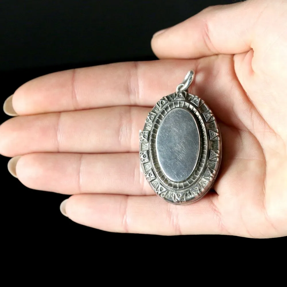 Antique Victorian Silver Vinaigrette Locket Dated 1884