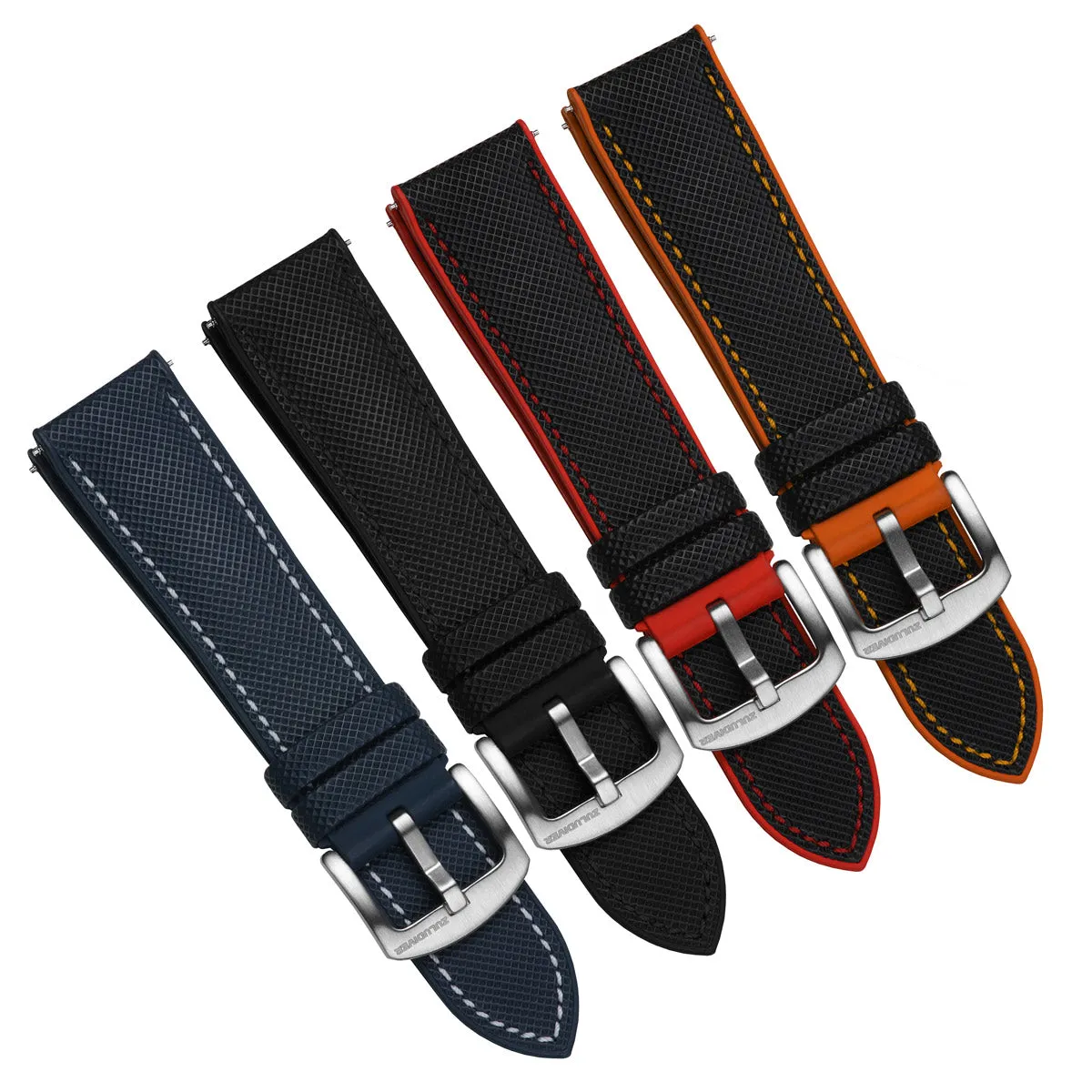 ANVIL FKM Rubber Watch Strap - Blue / White