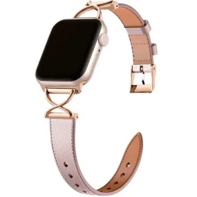 Apple Watch (38/40/SE/41/42mm) Klassisk Kunst Læder Rem - Pink