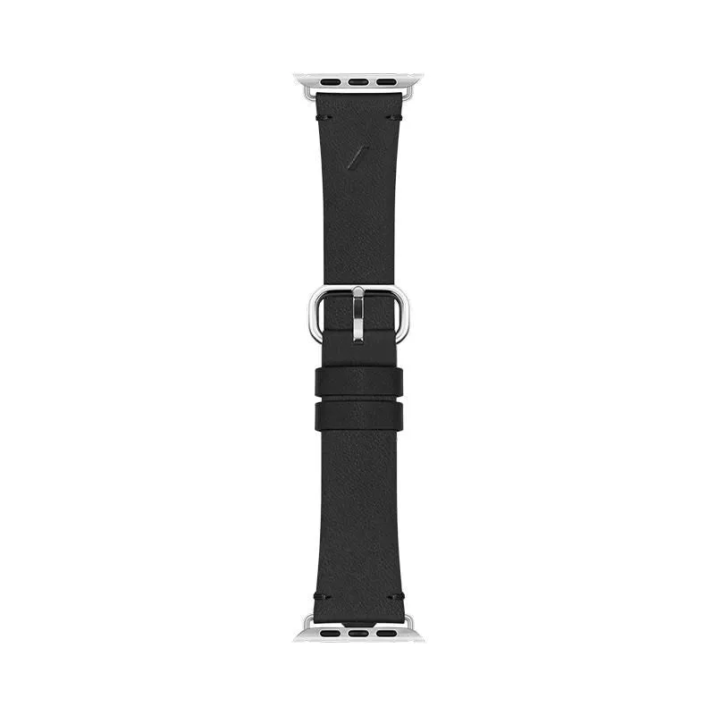 Apple Watch (38/40/SE/41/42mm) Native Union Classic Strap Ægte Læder Rem - Sort