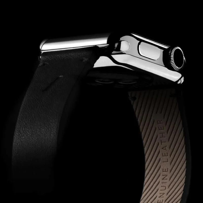 Apple Watch (38/40/SE/41/42mm) Native Union Classic Strap Ægte Læder Rem - Sort