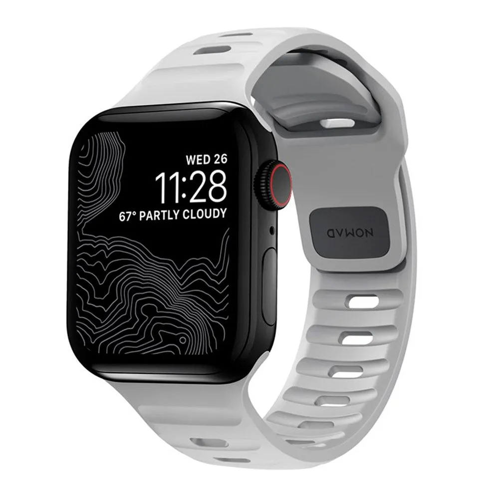 Apple Watch (38/40/SE/41/42mm) Nomad Sport Band Rem - Lunar Gray