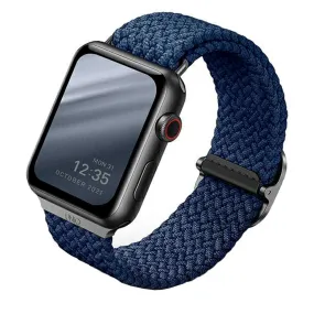 Apple Watch (38/40/SE/41/42mm) UNIQ Aspen Flettet Stof Rem - Blå