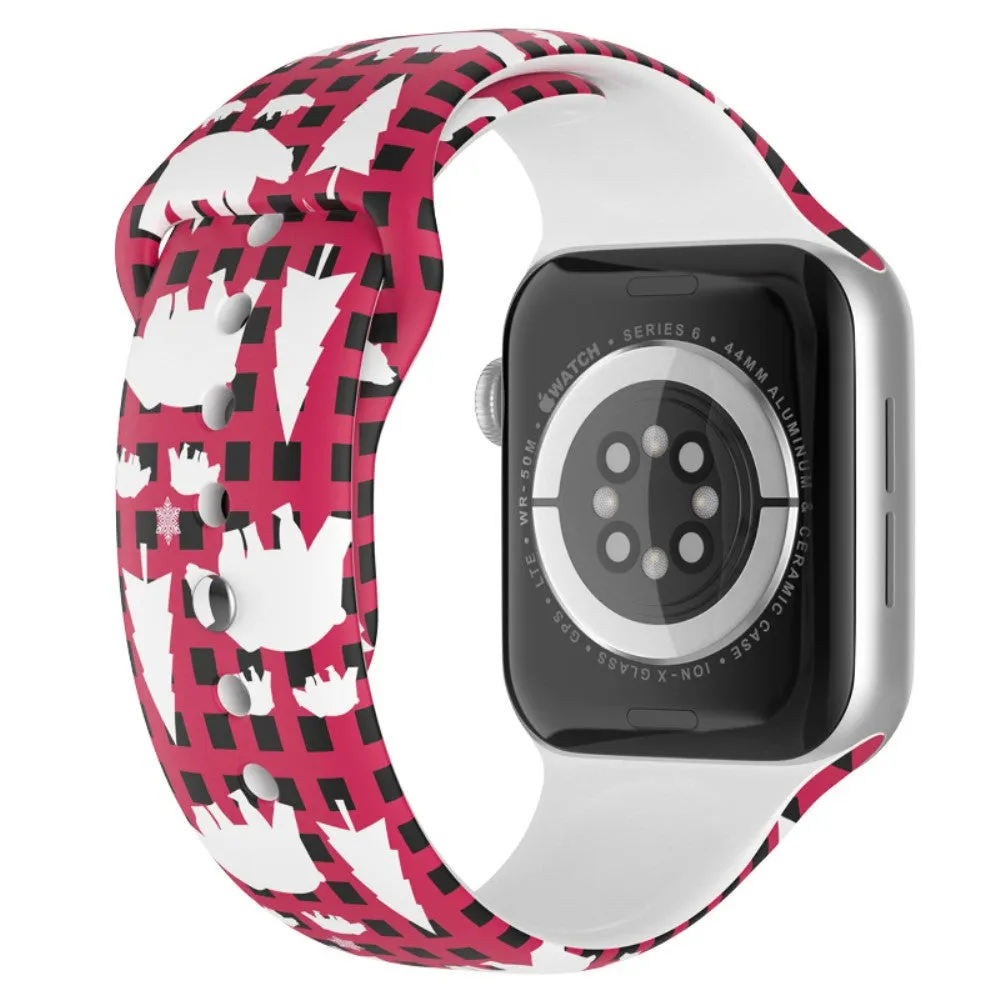 Apple Watch (41mm) christmas pattern silicone watch strap - Polar Bear / Size: L