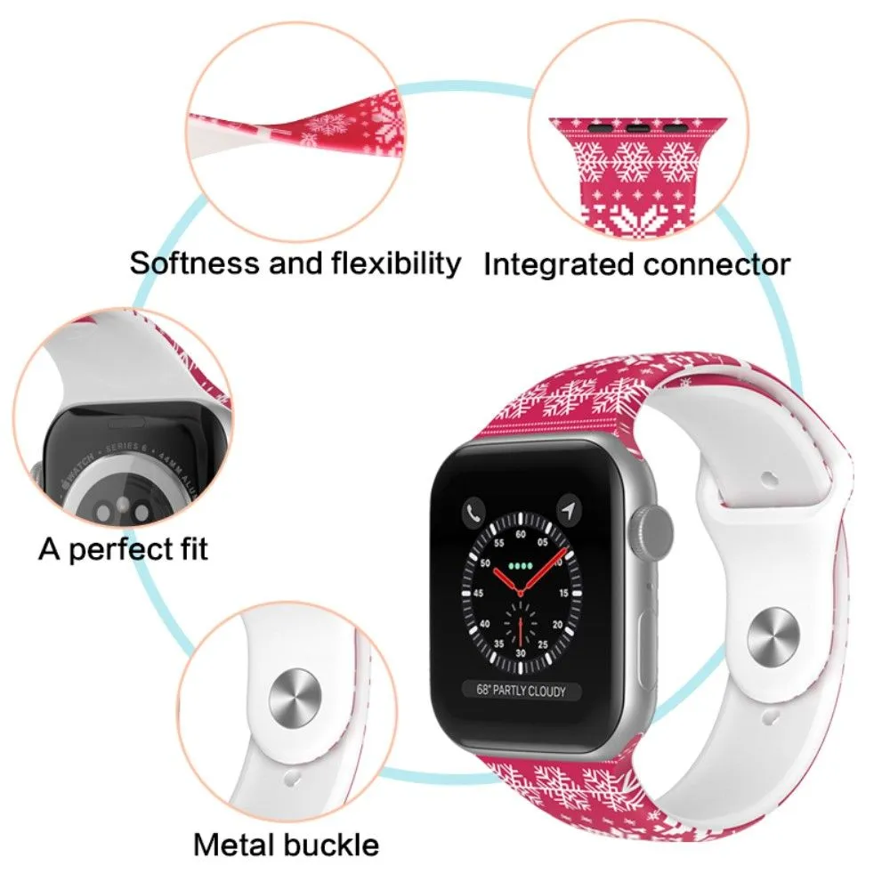 Apple Watch (41mm) christmas pattern silicone watch strap - Polar Bear / Size: L