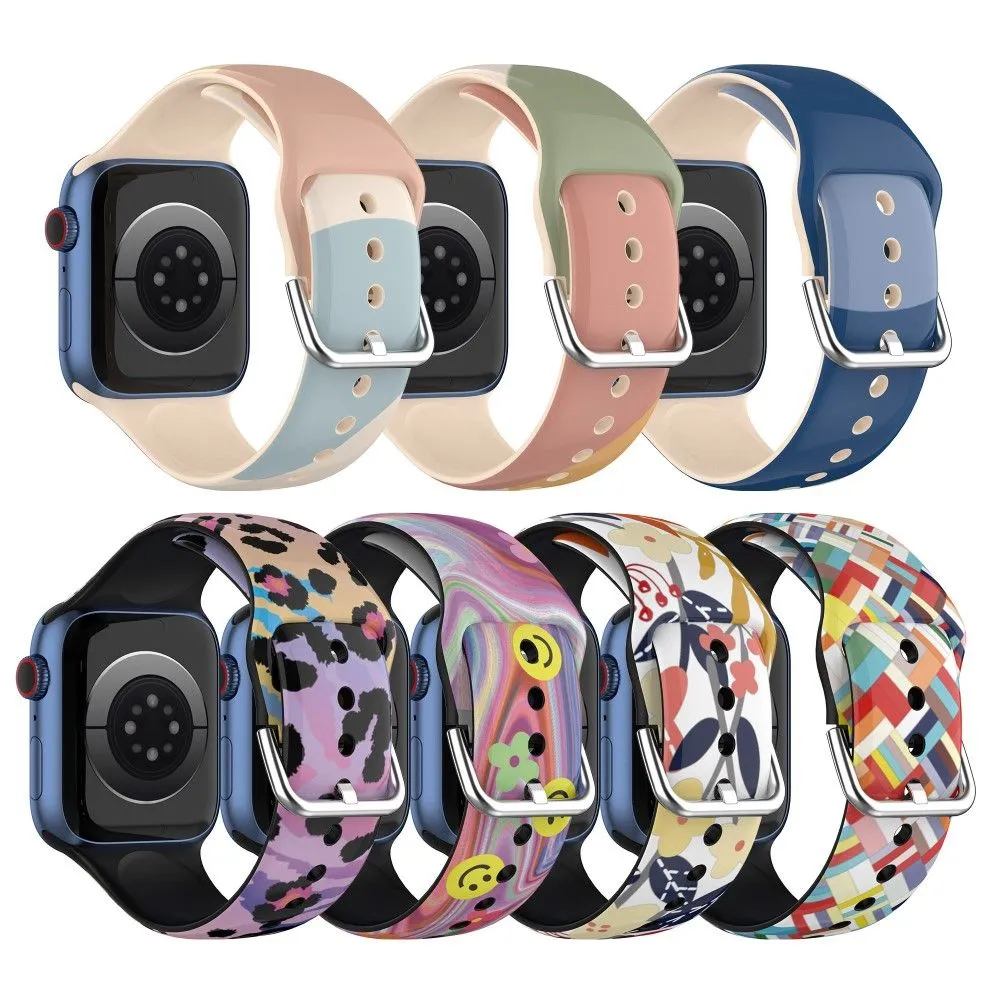 Apple Watch (41mm) IML colorful pattern silicone watch strap - Smile