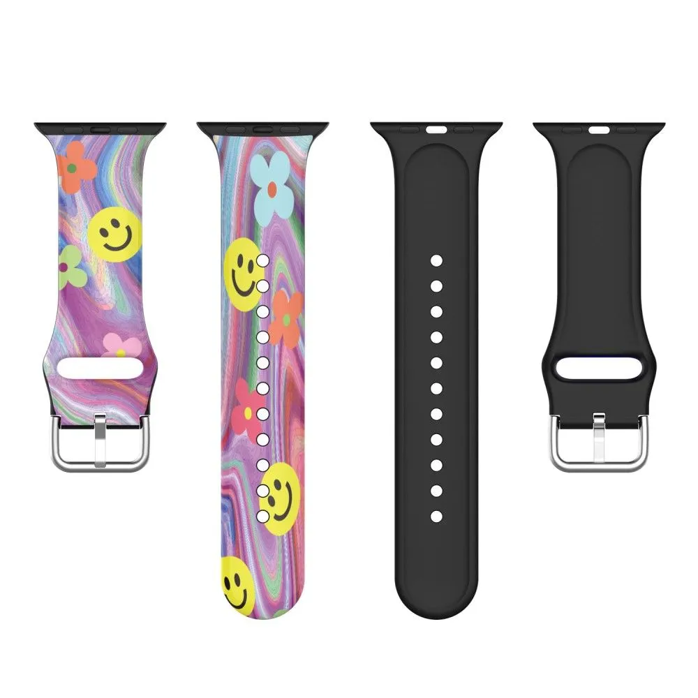 Apple Watch (41mm) IML colorful pattern silicone watch strap - Smile