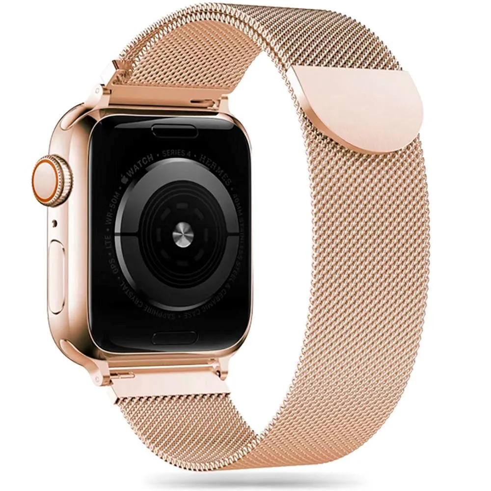 Apple Watch (42/44/SE/45/46/49mm) Tech-Protect Milanse Band Rustfri Stål Rem - Guld