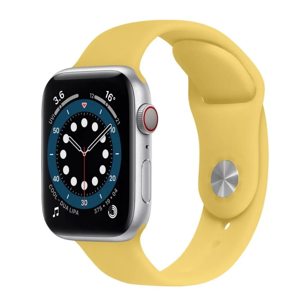 Apple Watch 42mm - 44mm color changing silicone watch strap - White to Yellow