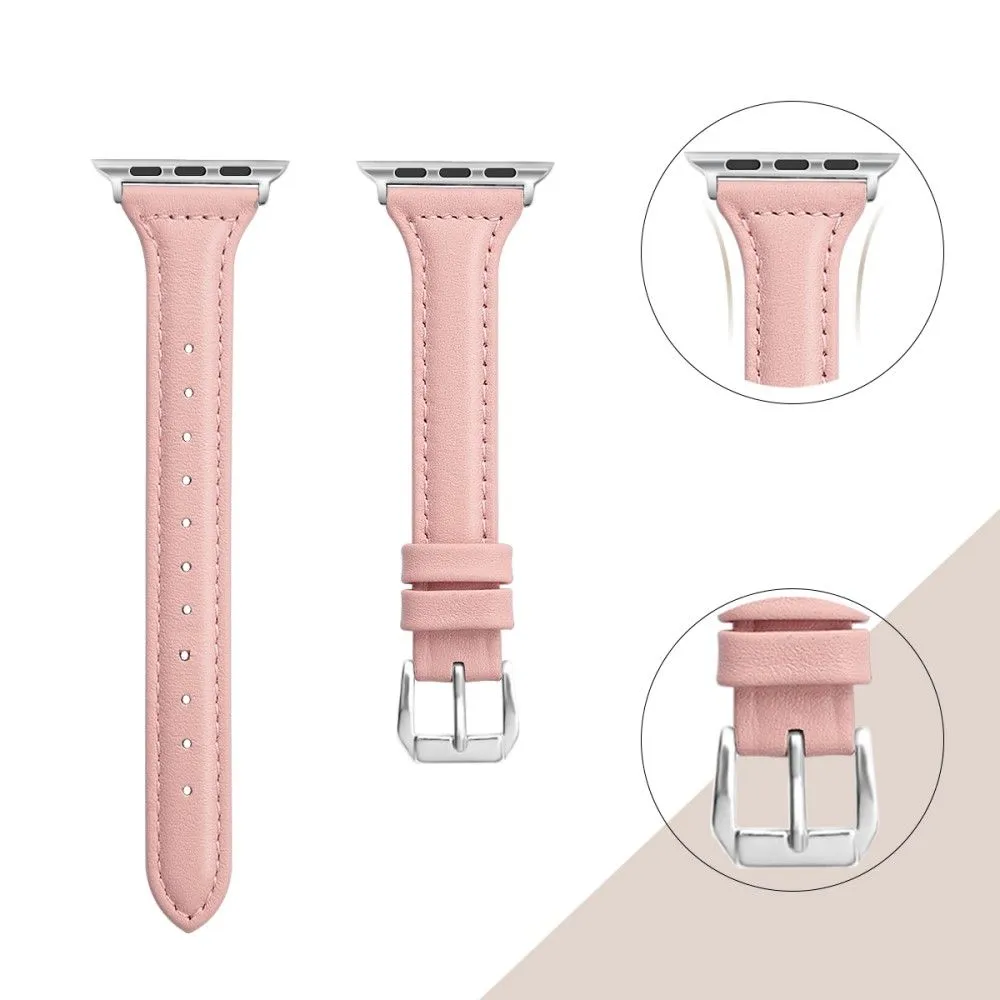 Apple Watch (45mm) B6 genuine leather watch strap - Rose Pink / Size: L