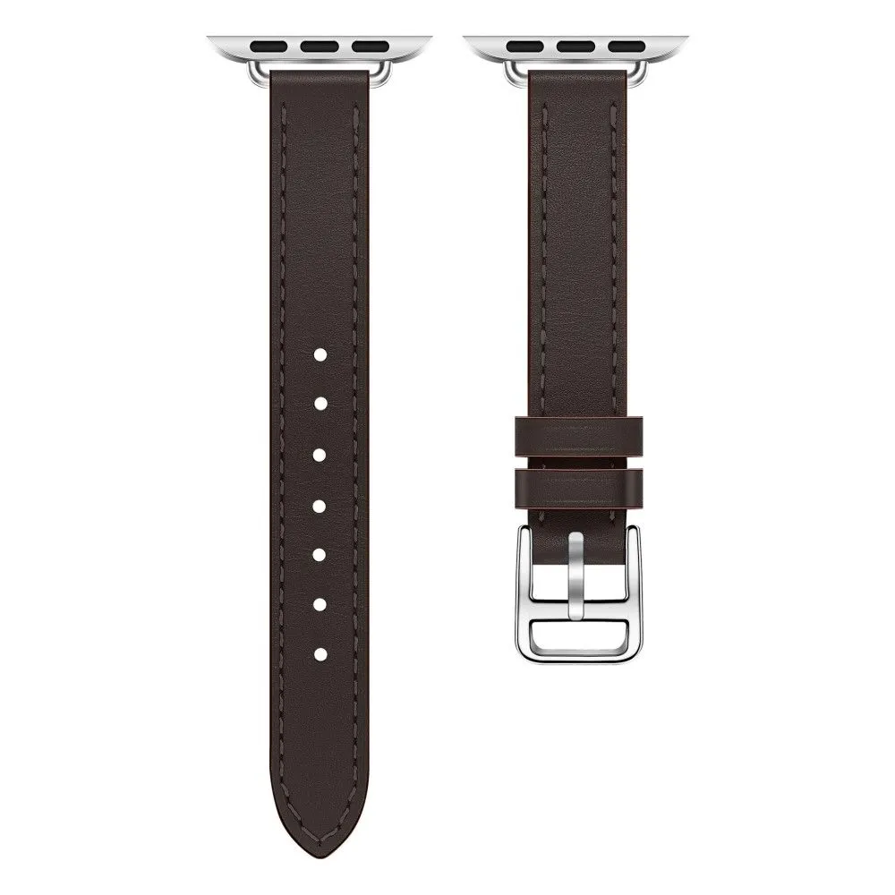 Apple Watch (45mm) breathable genuine leather watch strap - Coffee