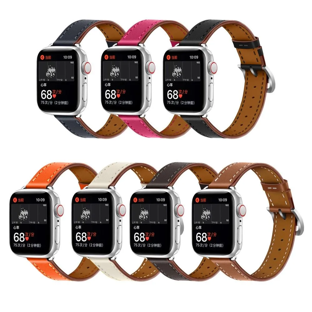 Apple Watch (45mm) breathable genuine leather watch strap - Coffee