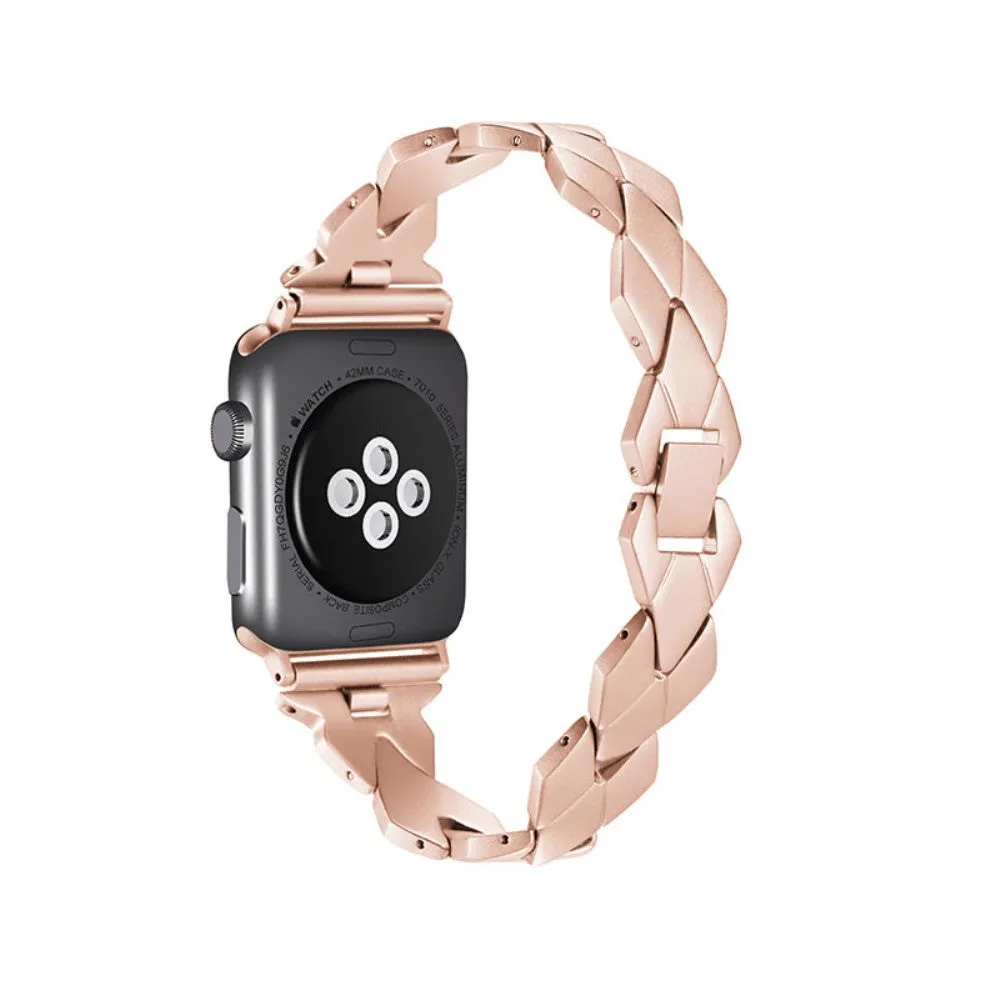 Apple Watch (45mm) stainless steel rhombus link watch strap - Retro Gold