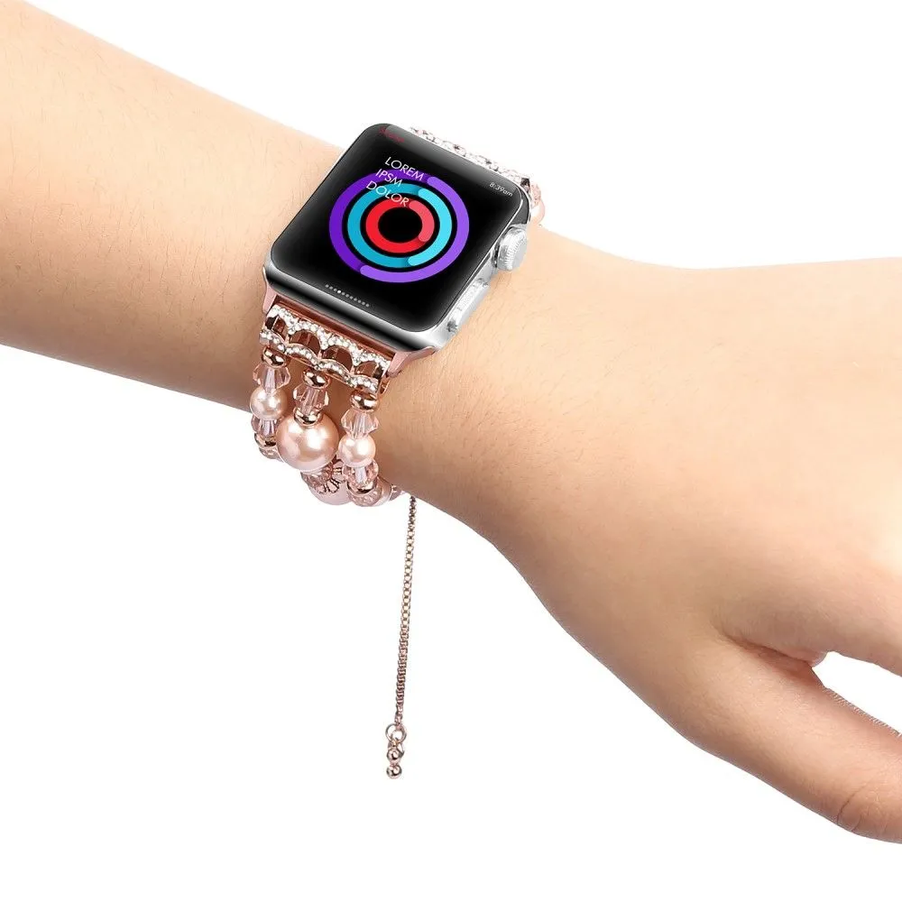 Apple Watch (45mm) stylish agate pearl watch strap - Agate / Pink